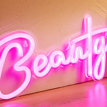 Chi-buy LED Neon Beauty Επιγραφές νέον με τροφοδοσία USB Νυχτερινό φως 3D τοίχου τέχνης & Δωμάτιο παιχνιδιών Διακόσμηση φωτιστικών υπνοδωματίου καθιστικού