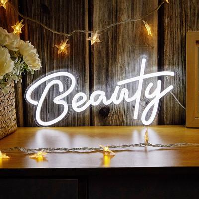 Chi-buy LED Neon Beauty USB tápellátású fényreklámok Éjszakai fény 3D fali művészet és játékszoba Hálószoba Nappali Dekor Lámpatáblák