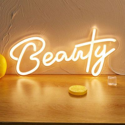 Chi-buy LED Neon Beauty USB tápellátású fényreklámok Éjszakai fény 3D fali művészet és játékszoba Hálószoba Nappali Dekor Lámpatáblák