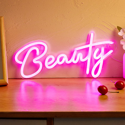 Chi-buy LED Neon Beauty USB tápellátású fényreklámok Éjszakai fény 3D fali művészet és játékszoba Hálószoba Nappali Dekor Lámpatáblák