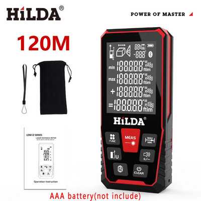 HILDA lézeres távolság 50 m/100 m/120 m távolságmérő professzionális mérő lézeres távolságmérő vonalzó teszteszköz