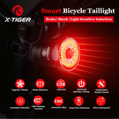 X-TIGER kerékpár hátsó lámpa intelligens fékérzékelő lámpa kerékpár hátsó lámpa IPX6 vízálló LED töltő hátsó lámpa kerékpáros tartozékok