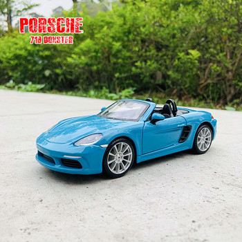 Bburago 1:24 Porsche 718 Boxster симулация алуминиеви модели на автомобили занаяти колекция декорация играчки инструменти подарък