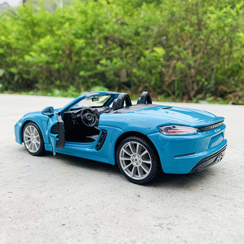 Bburago 1:24 Porsche 718 Boxster симулация алуминиеви модели на автомобили занаяти колекция декорация играчки инструменти подарък