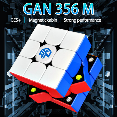 GAN 356 M 3x3x3 Cub de viteză magnetic magnetic fără autocolante Gan 356M Jucării profesionale Fidget GAN 356 M Lite Cubo Magico Puzzle