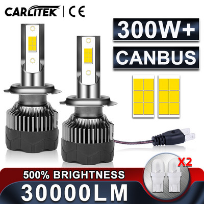 CARLITEK 300W H7 LED autós fényszóró H4 H11 izzó 9012 H3 H1 H8 H9 9005 9006 9007 9008 880 881 H27 LED automatikus lámpa 4300K 6K 8K 12V