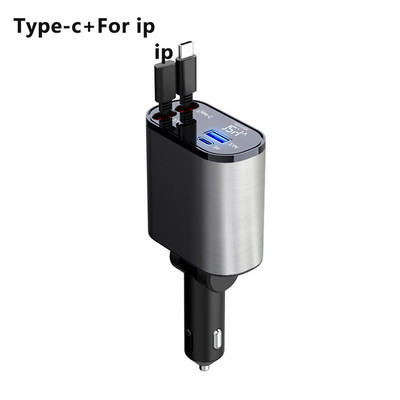 100 W méretezhető autós töltő 4 az 1-ben USB C-kábel iPhone, Huawei, Samsung gyorstöltő kábel, szivargyújtó adapterhez