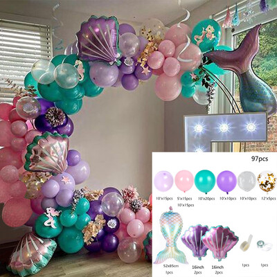 Σετ επιτραπέζια σκεύη μιας χρήσης Mermaid Little Mermaid Χάρτινα πιάτα Κύπελλο χαρτοπετσέτα τραπεζομάντιλο κορίτσι Γοργόνα Διακόσμηση πάρτι γενεθλίων