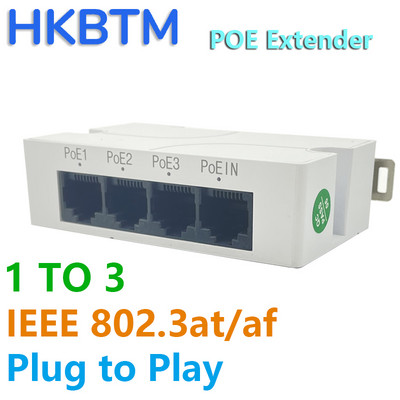 HKBTM 4 portos PoE bővítő Vízálló poe ismétlő az IP port átviteli bővítőhöz POE Switch NVR IP kamerához
