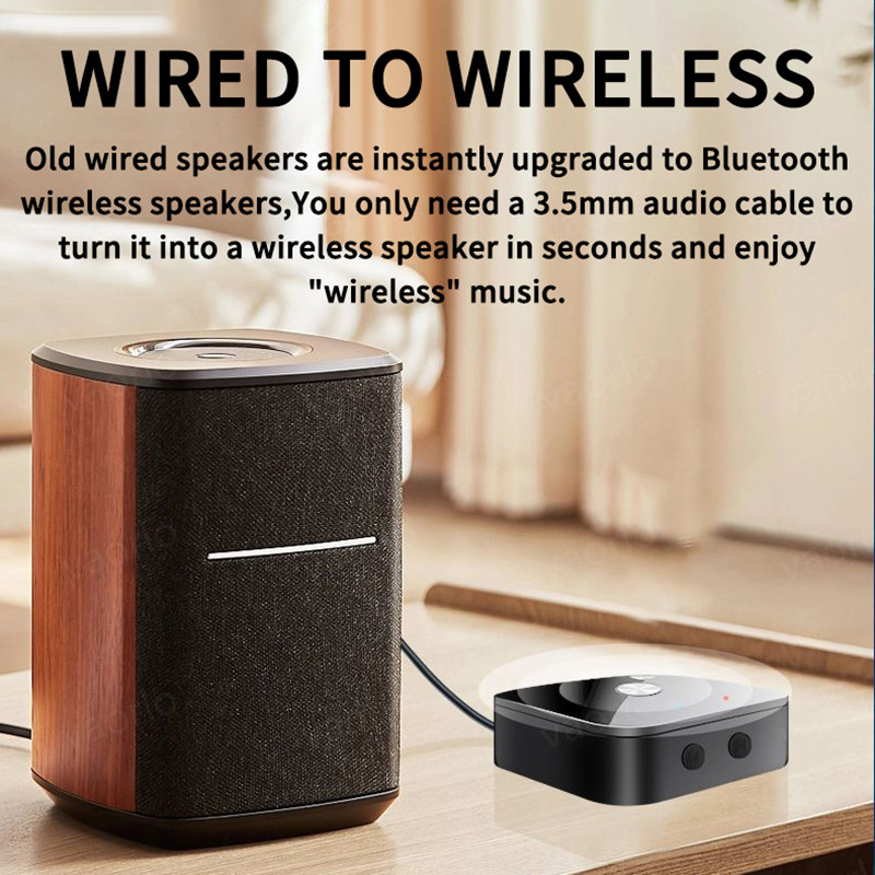 NFC Bluetooth 5.3 audio uztvērējs 3,5 mm AUX R/L RCA bezzudumu stereo HIFI mūzikas bezvadu adapteris USB U-diska atskaņošanas tālvadības pults