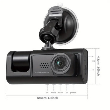 DVR αυτοκινήτου 3 καναλιών HD 1080P 3 φακών Inside Vehicle Dash CamThree Way Camera DVRs Recorder Video Registrator Dashcamcorder