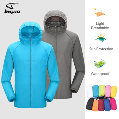 Camping Rain Jacket Ανδρικά Γυναικεία Αδιάβροχα Ρούχα Αντιηλιακής Προστασίας Ρούχα Ψάρεμα Ρούχα κυνηγιού Quick Dry Skin Windbreaker with Pocket