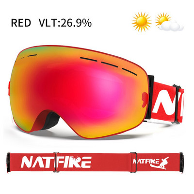 NATFIRE Γυαλιά Σκι Διπλών Επιστρώσεων Αντιομίχλης UV400 Γυαλιά Snowboard Γυαλιά Snowmobile Γυαλιά Γυαλιά Snowmobile Γυαλιά Γυαλιά για εξωτερικό αθλητικό σκι Googles