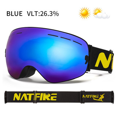 NATFIRE Γυαλιά Σκι Διπλών Επιστρώσεων Αντιομίχλης UV400 Γυαλιά Snowboard Γυαλιά Snowmobile Γυαλιά Γυαλιά Snowmobile Γυαλιά Γυαλιά για εξωτερικό αθλητικό σκι Googles