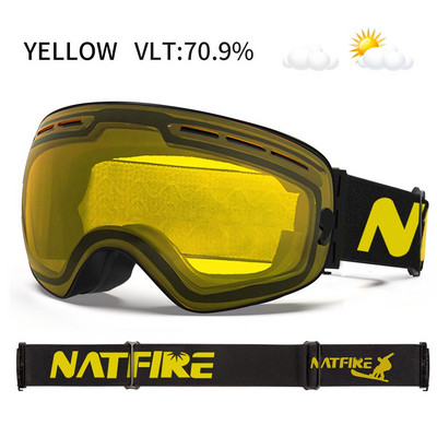 NATFIRE Γυαλιά Σκι Διπλών Επιστρώσεων Αντιομίχλης UV400 Γυαλιά Snowboard Γυαλιά Snowmobile Γυαλιά Γυαλιά Snowmobile Γυαλιά Γυαλιά για εξωτερικό αθλητικό σκι Googles