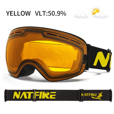 NATFIRE Γυαλιά Σκι Διπλών Επιστρώσεων Αντιομίχλης UV400 Γυαλιά Snowboard Γυαλιά Snowmobile Γυαλιά Γυαλιά Snowmobile Γυαλιά Γυαλιά για εξωτερικό αθλητικό σκι Googles