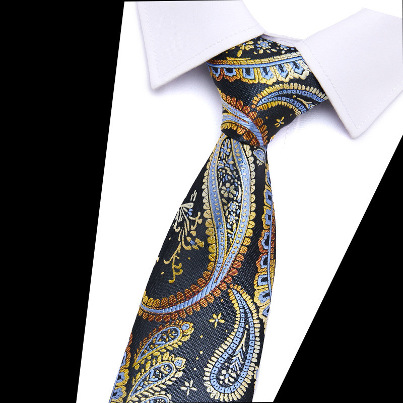 Férfi nyakkendők nagykereskedelme, poliészter selyem jacquard nyakkendő férfi 7,5 cm-es, határon átnyúló akciós