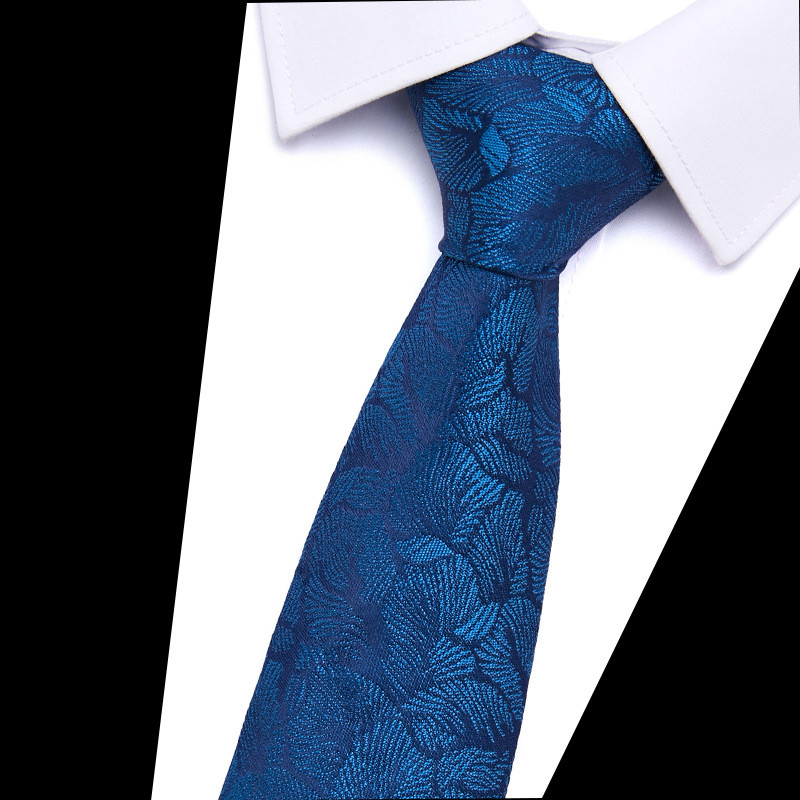 Férfi nyakkendők nagykereskedelme, poliészter selyem jacquard nyakkendő férfi 7,5 cm-es, határon átnyúló akciós