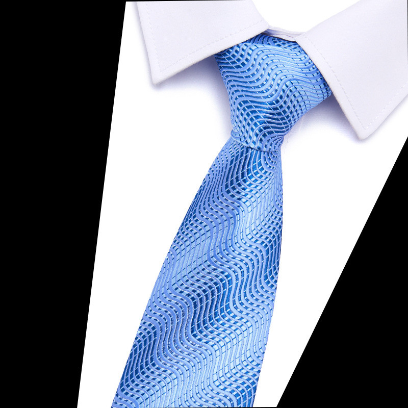 Férfi nyakkendők nagykereskedelme, poliészter selyem jacquard nyakkendő férfi 7,5 cm-es, határon átnyúló akciós