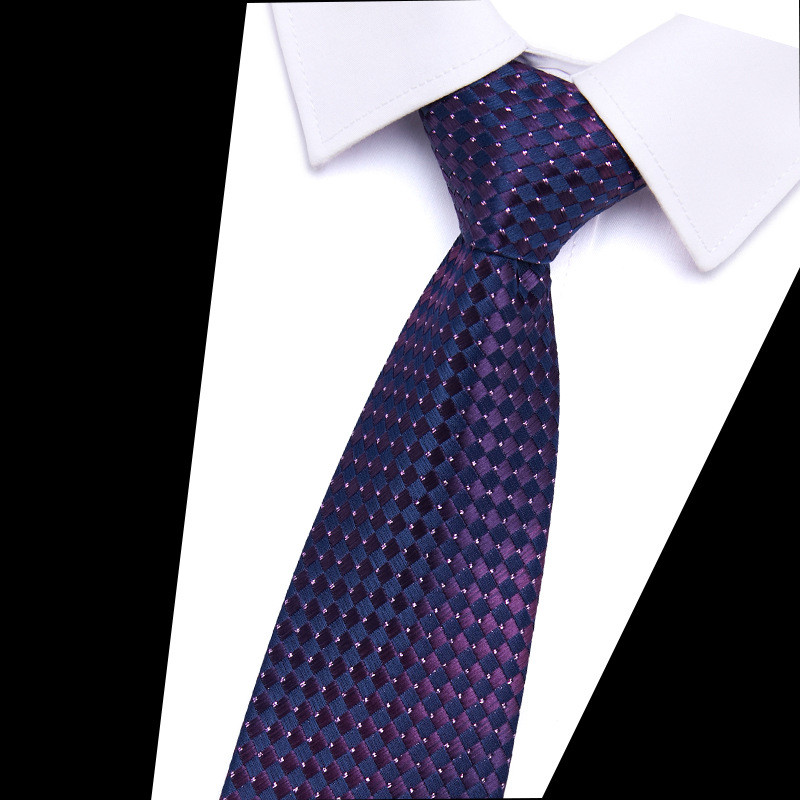 Férfi nyakkendők nagykereskedelme, poliészter selyem jacquard nyakkendő férfi 7,5 cm-es, határon átnyúló akciós