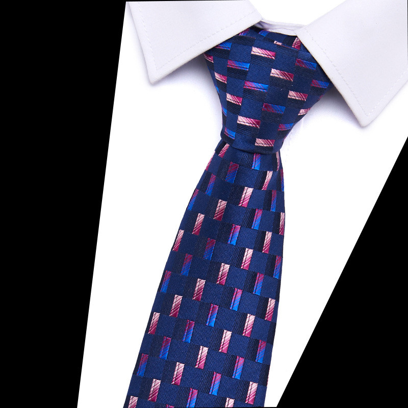 Férfi nyakkendők nagykereskedelme, poliészter selyem jacquard nyakkendő férfi 7,5 cm-es, határon átnyúló akciós