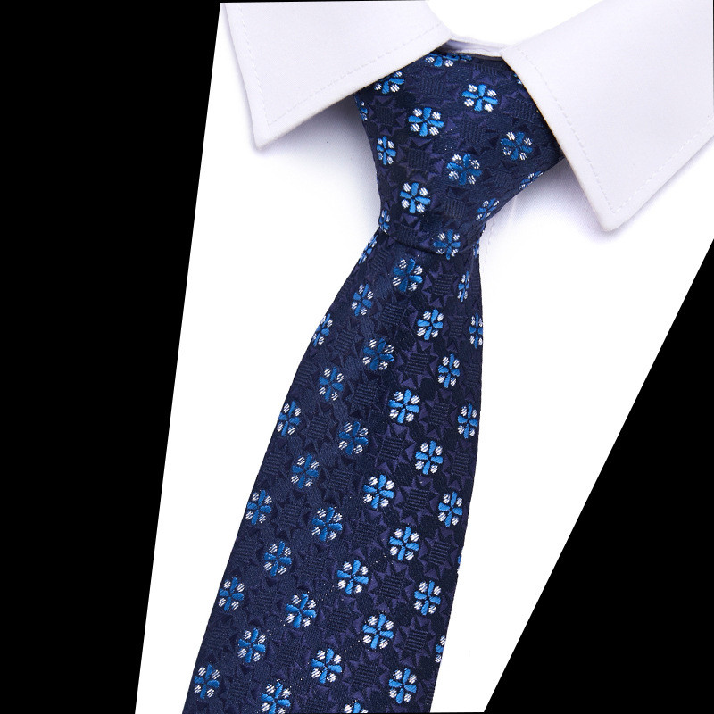 Férfi nyakkendők nagykereskedelme, poliészter selyem jacquard nyakkendő férfi 7,5 cm-es, határon átnyúló akciós