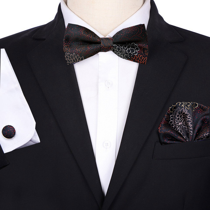 Papion Barbat Nunta Mire Mire Costum coreean Roșu Burgundia Papion bărbați La modă