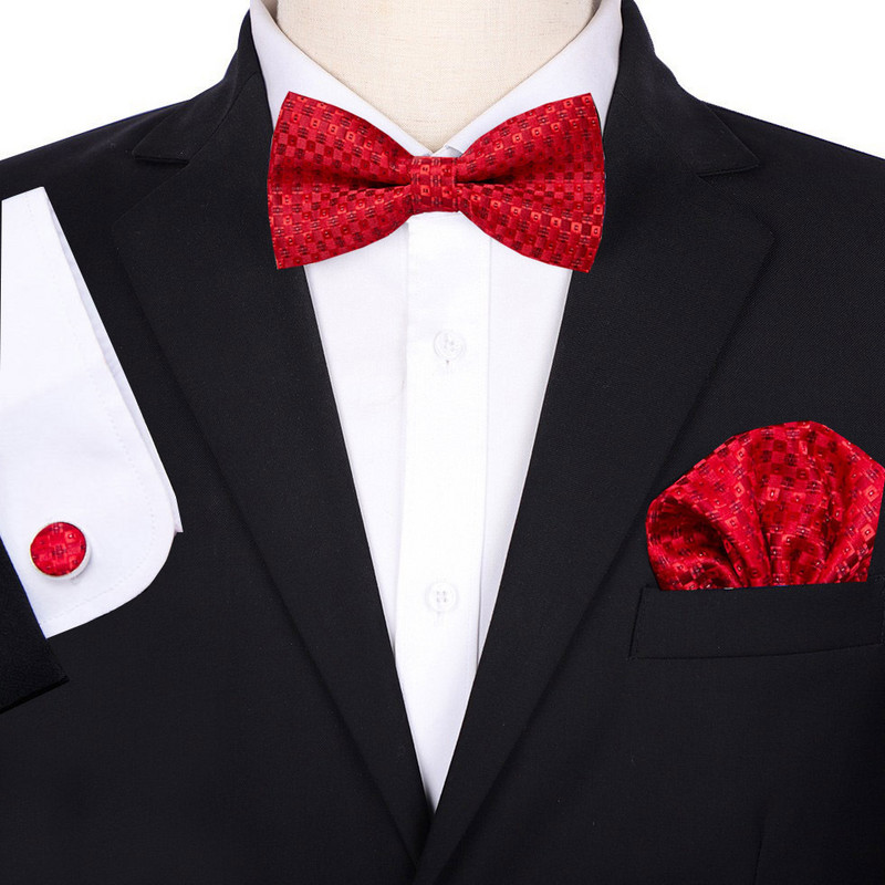 Papion Barbat Nunta Mire Mire Costum coreean Roșu Burgundia Papion bărbați La modă