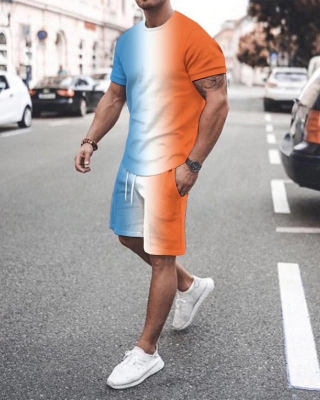 2024 de vară cu imprimeu digital pentru bărbați, ocazional, cu mânecă scurtă, îmbrăcăminte sport 3d