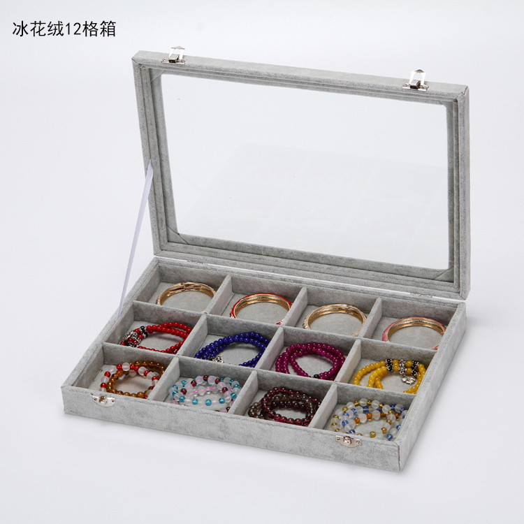Cutie de bijuterii de ultimă generație, cutie de inele, colier de catifea, tavă de afișare pentru inele, vitrina de bijuterii, cutie de bijuterii en-gros