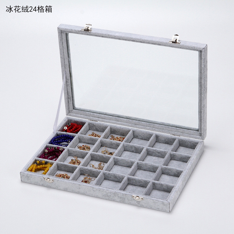 Cutie de bijuterii de ultimă generație, cutie de inele, colier de catifea, tavă de afișare pentru inele, vitrina de bijuterii, cutie de bijuterii en-gros