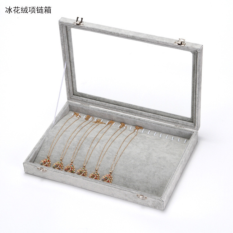 Cutie de bijuterii de ultimă generație, cutie de inele, colier de catifea, tavă de afișare pentru inele, vitrina de bijuterii, cutie de bijuterii en-gros