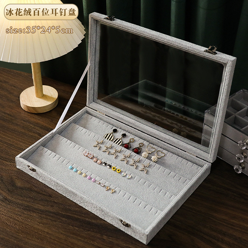 Cutie de bijuterii de ultimă generație, cutie de inele, colier de catifea, tavă de afișare pentru inele, vitrina de bijuterii, cutie de bijuterii en-gros