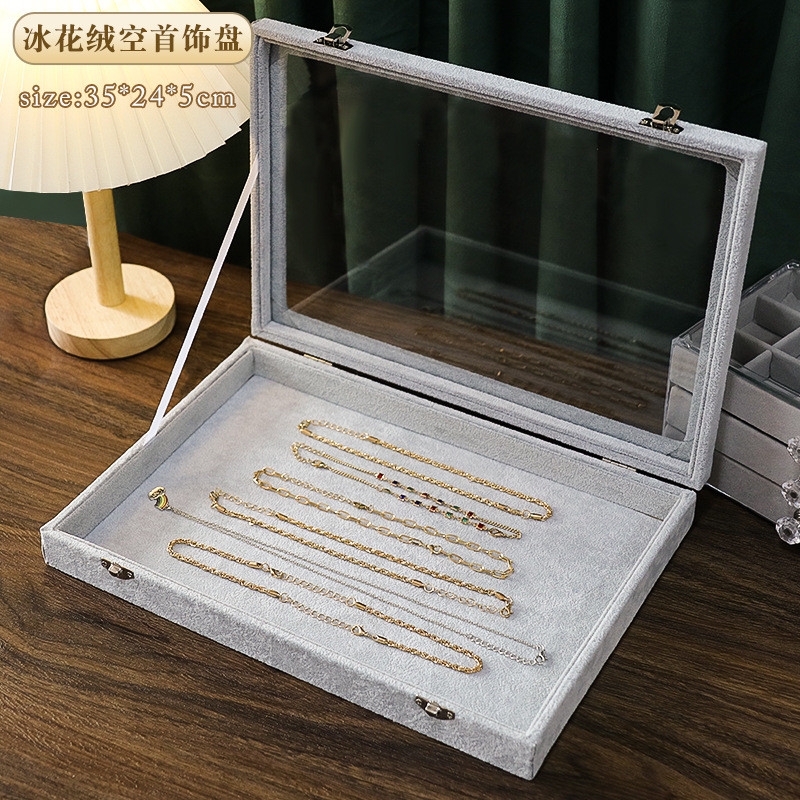 Cutie de bijuterii de ultimă generație, cutie de inele, colier de catifea, tavă de afișare pentru inele, vitrina de bijuterii, cutie de bijuterii en-gros