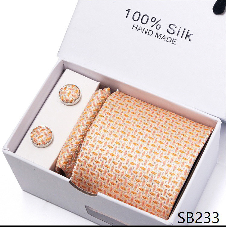 2023 Set de cravate nou Cutie cadou Cravată de afaceri pentru bărbați în dungi Sursă Fabrică Vânzări directe Cravată de mână jacquard