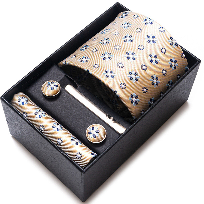 Cutie cadou Cravată de 8 cm pentru bărbați Îmbrăcăminte formală de afaceri Costum pentru bărbați profesionali de afaceri vopsit din fire jacquard