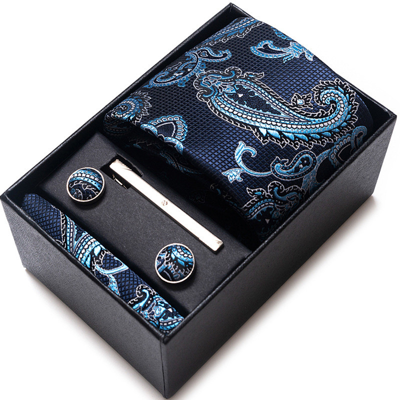 Cutie cadou Cravată de 8 cm pentru bărbați Îmbrăcăminte formală de afaceri Costum pentru bărbați profesionali de afaceri vopsit din fire jacquard