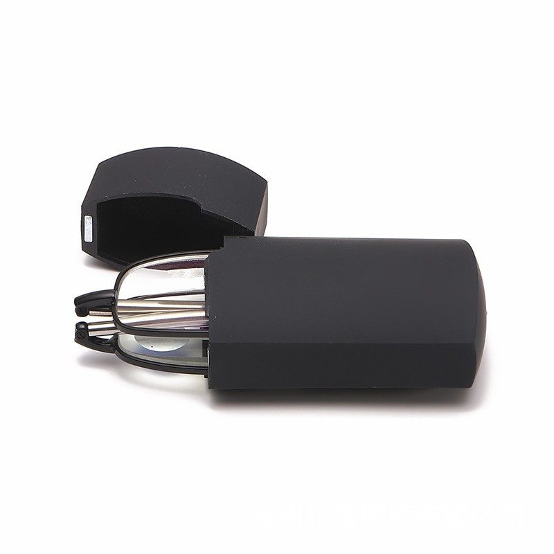 Ochelari de lectură la modă cu antenă pliabilă și cutie de brichetă, picioare telescopice metalice, lumină anti-albastru, ochelari de prezbiopie pentru bărbați, femei și bătrâni