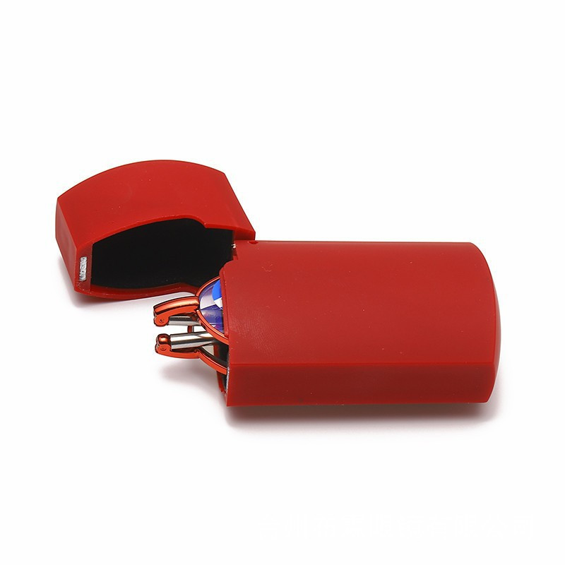 Ochelari de lectură la modă cu antenă pliabilă și cutie de brichetă, picioare telescopice metalice, lumină anti-albastru, ochelari de prezbiopie pentru bărbați, femei și bătrâni