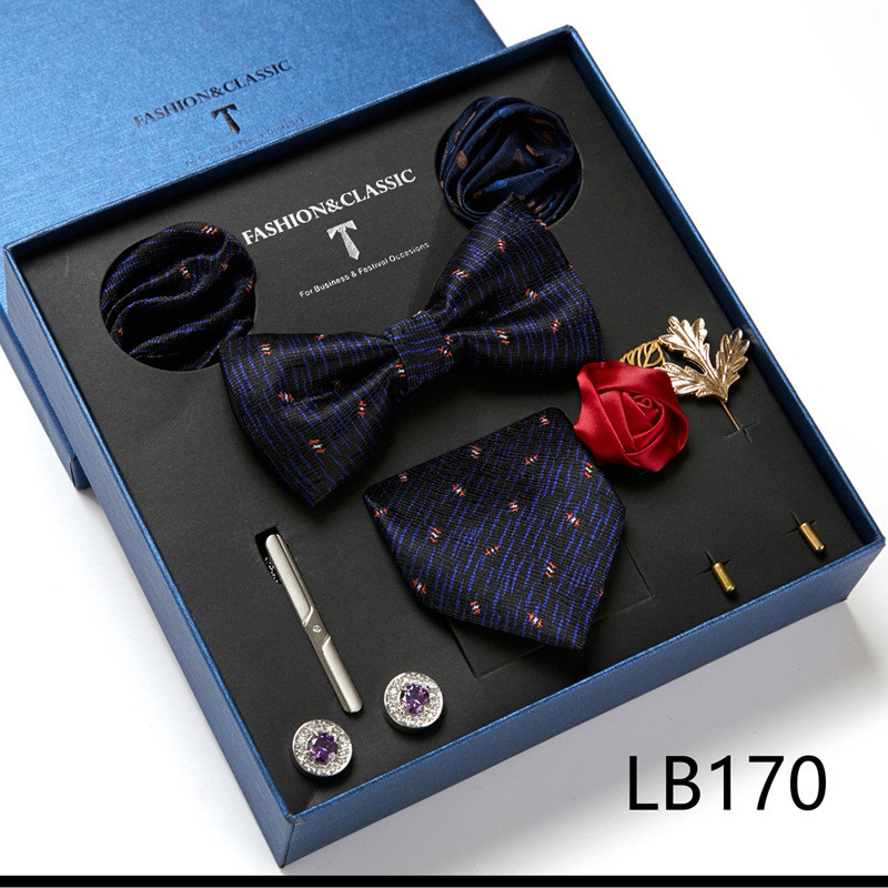 Spot Νέα Ανδρική Γραβάτα Κουτί δώρου Fashion Business Μονόχρωμο Floral τετράγωνο φουλάρι 8 τεμαχίων σύνθετο σετ