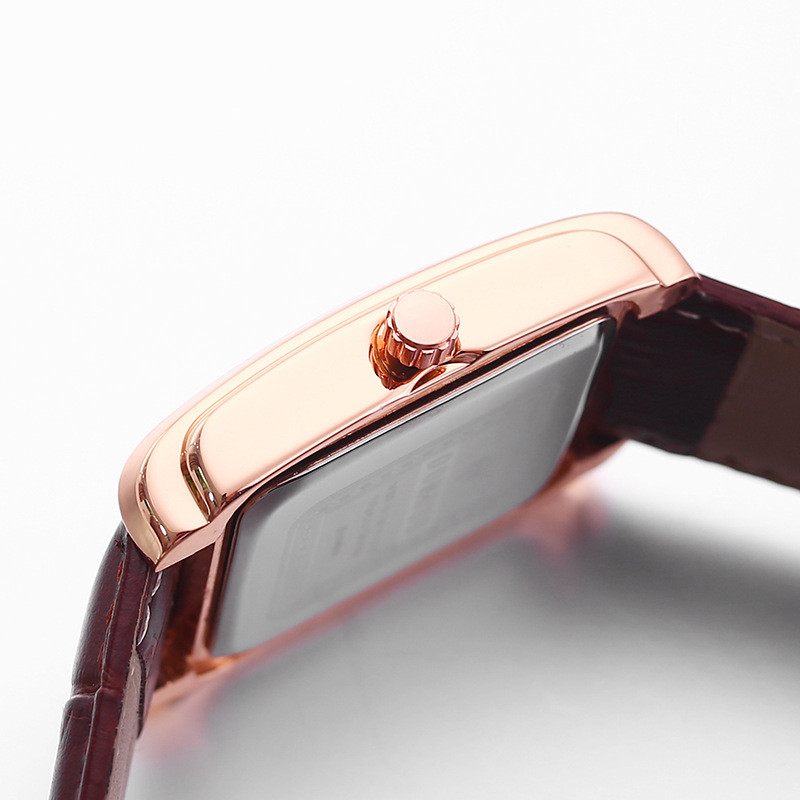 Dviejų rankų kalendorius pusiau kvadratinis kvarcinis laikrodis vyriškas mados laikrodis studentiškas paprastas vandeniui atsparus kvarcinis laikrodis Douyin karštas modelis