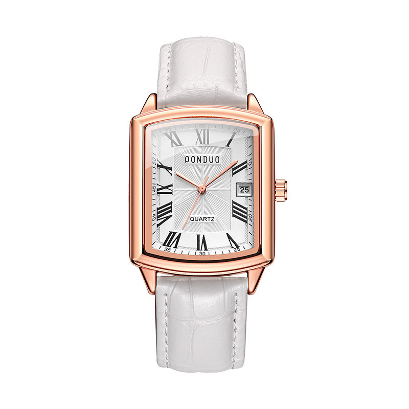 Nou calendar pătrat ceas cuarț ceas retro bărbați student de sex masculin versiunea coreeană ceas clasic de cuarț rezistent la apă