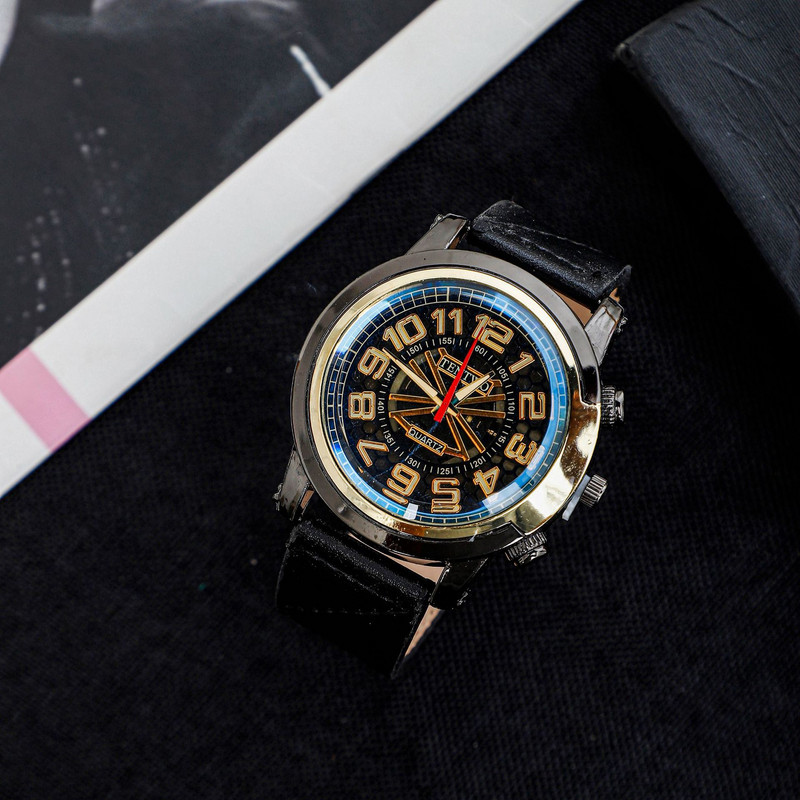 Ceas bărbătesc cu dublă scară pentru bărbați trend fashion hollow poo centura cuarț ceas bărbați ceas ceas cu quartz