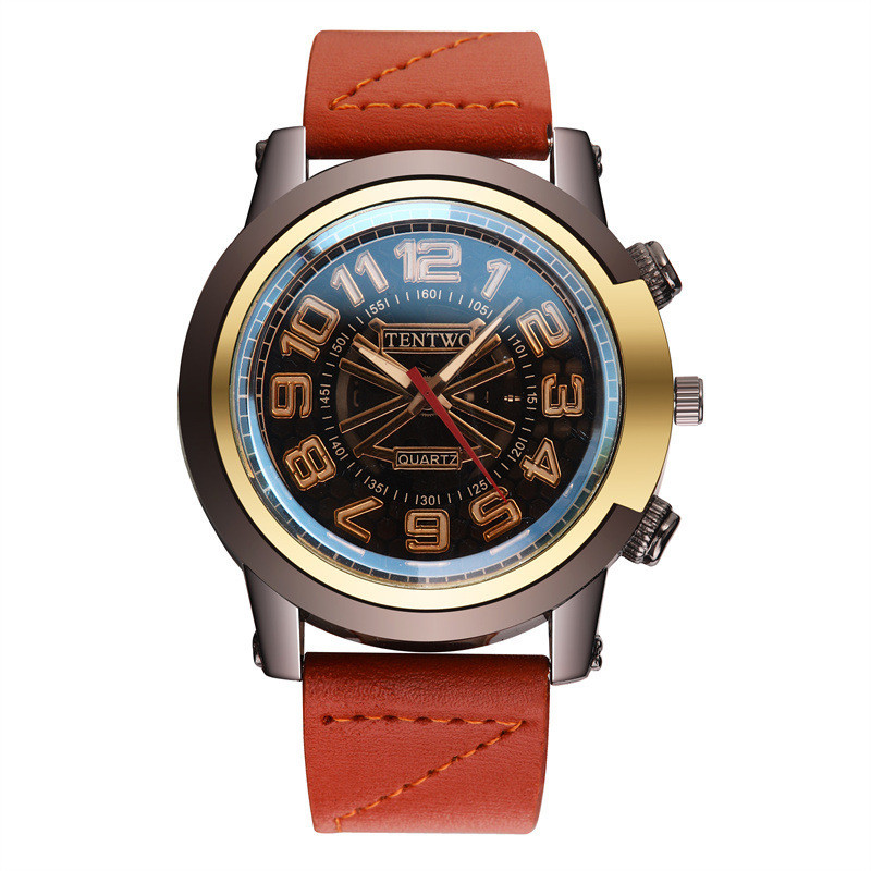 Ceas bărbătesc cu dublă scară pentru bărbați trend fashion hollow poo centura cuarț ceas bărbați ceas ceas cu quartz