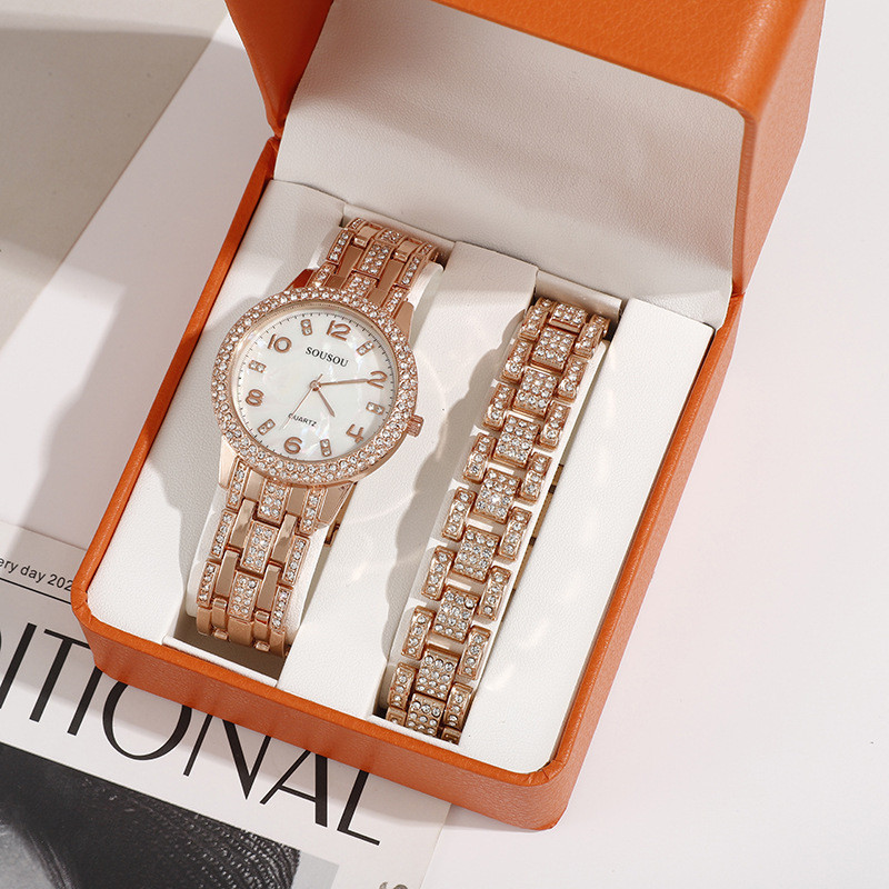 Ceas cu brățară marca Huangdun Douyin Ceas cu diamante populare Ceas cu cuarț rotund de modă unisex Comerț cu ridicata