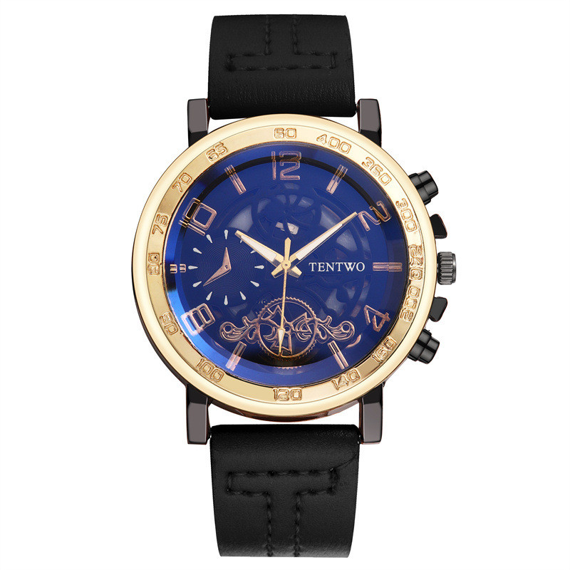 Douyin popular ceas pentru bărbați ceas pentru bărbați cadran gol cu centură pu cuarț pointer modă ceas retro