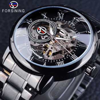 One Piece Dropshipping Foreign Trade Hot Selling Forsining Watch Ανδρικό μηχανικό ρολόι Hollow Ανδρικό ρολόι Mesh Strap Ανδρικό ρολόι