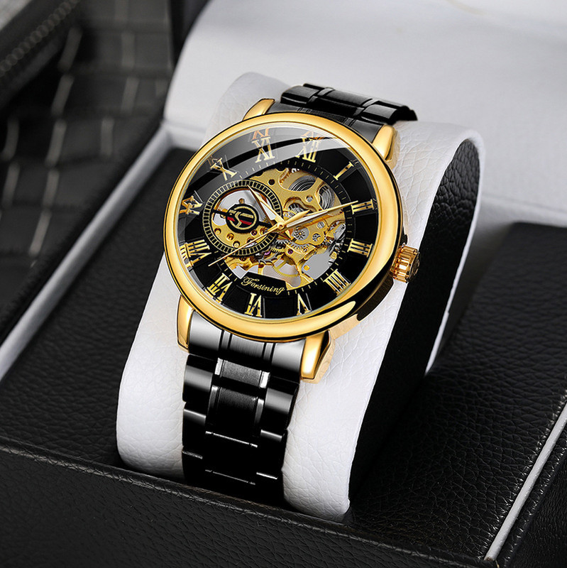 O bucată Dropshipping Comerț exterior Vânzare fierbinte Ceas Forsining Ceas mecanic pentru bărbați Ceas pentru bărbați Curea din plasă Ceas pentru bărbați