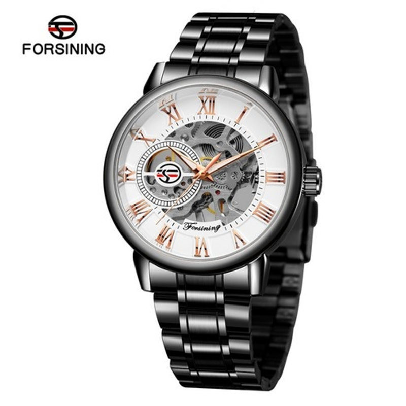 O bucată Dropshipping Comerț exterior Vânzare fierbinte Ceas Forsining Ceas mecanic pentru bărbați Ceas pentru bărbați Curea din plasă Ceas pentru bărbați