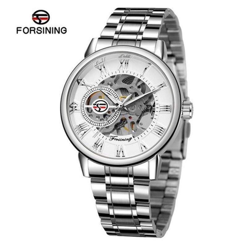 O bucată Dropshipping Comerț exterior Vânzare fierbinte Ceas Forsining Ceas mecanic pentru bărbați Ceas pentru bărbați Curea din plasă Ceas pentru bărbați